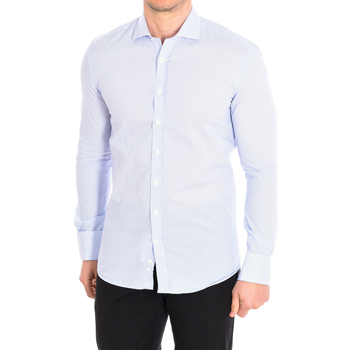 Textiel Heren Overhemden lange mouwen Cafe' Coton BRUCE4-55DCSLIM Blauw