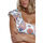 Textiel Dames Bikini Admas Tweedelige asymmetrische bikiniset met ruches White Paisley Wit