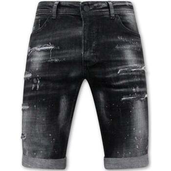 Textiel Heren Korte broeken Local Fanatic Paint Splatter Destroy Shorts Zwart