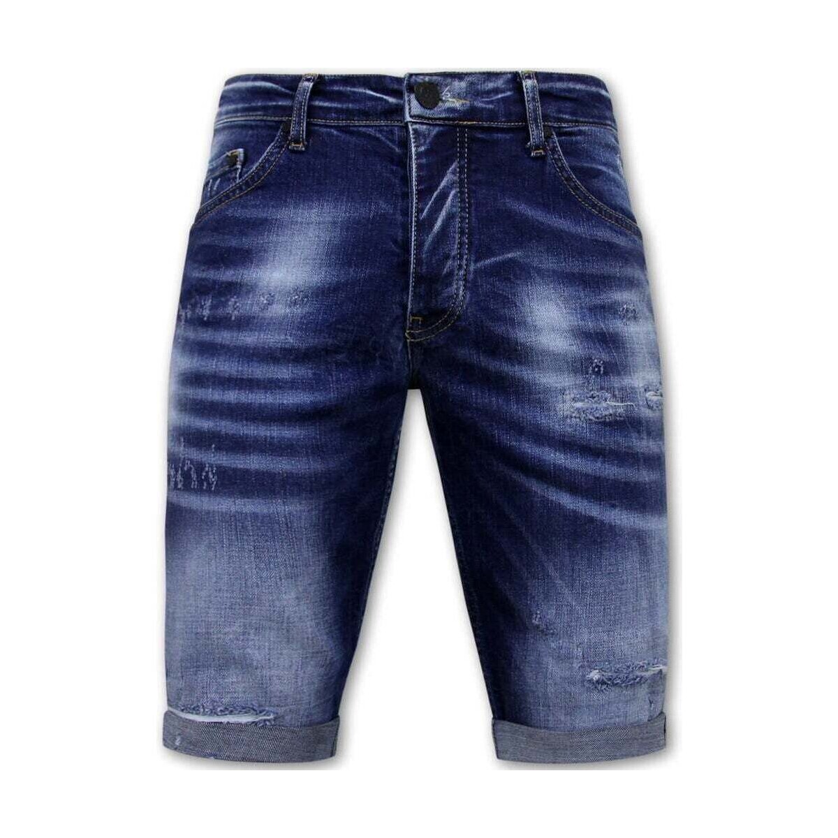Textiel Heren Korte broeken Local Fanatic Blue Ripped Shorts Blauw