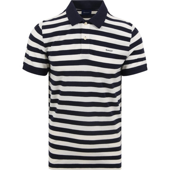Textiel Heren T-shirts & Polo’s Gant Polo Strepen Navy Blauw