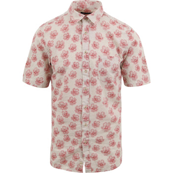 Textiel Heren Overhemden lange mouwen Suitable Short Sleeve Overhemd Linnen Simon Rood Rood