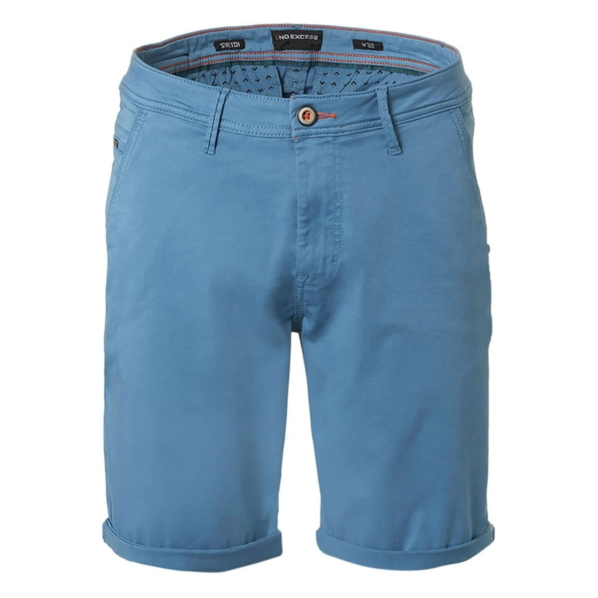 Textiel Heren Broeken / Pantalons No Excess Short Chino Stretch Blauw Blauw