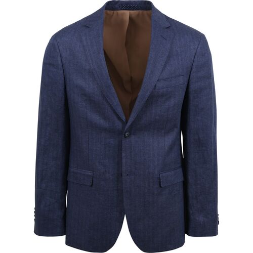 Textiel Heren Jasjes / Blazers Suitable Blazer Linnen Royal Blauw Blauw