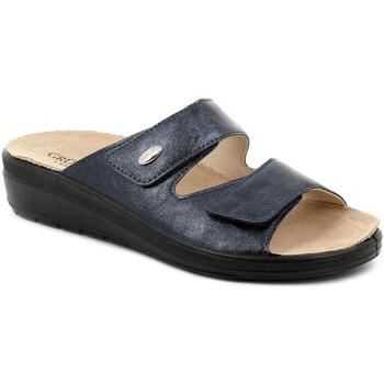Schoenen Dames Leren slippers Grunland GRU-CCC-CE0837-BL Blauw