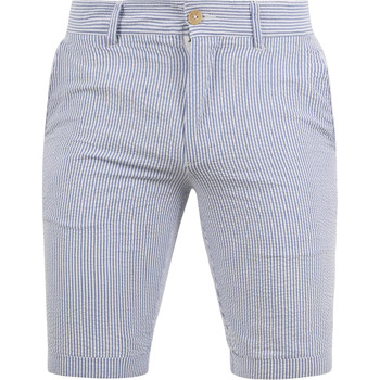 Textiel Heren Broeken / Pantalons Suitable Doni Short Strepen Blauw Blauw