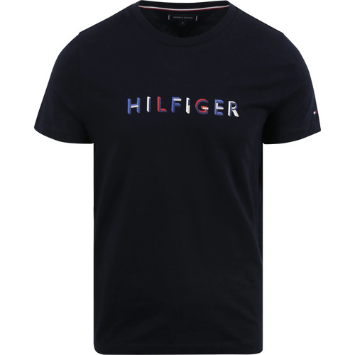 Textiel Heren T-shirts & Polo’s Tommy Hilfiger T-shirt Logo Navy Blauw