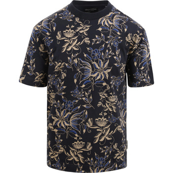 Marc O'Polo T-Shirt Bloemen Navy Blauw