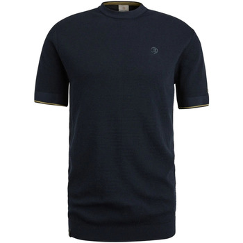 Textiel Heren T-shirts & Polo’s Cast Iron Knitted T-Shirt Navy Blauw