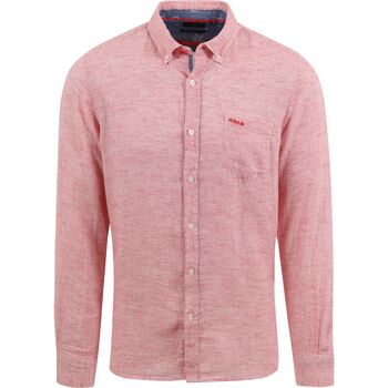 Textiel Heren Overhemden lange mouwen New Zealand Auckland NZA Overhemd Tuke Linnen Ruit Roze Roze