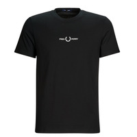 Textiel Heren T-shirts korte mouwen Fred Perry EMBROIDERED T-SHIRT Zwart