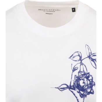 Marc O'Polo T-Shirt Bloem Wit Wit