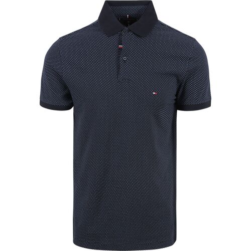 Textiel Heren T-shirts & Polo’s Tommy Hilfiger Poloshirt Navy Print Blauw