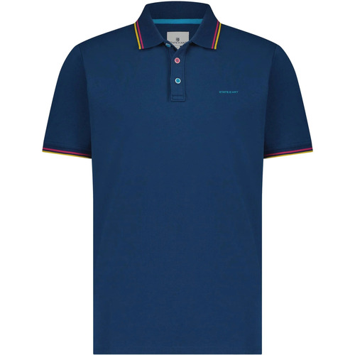 Textiel Heren T-shirts & Polo’s State Of Art Pique Poloshirt Donkerblauw Blauw