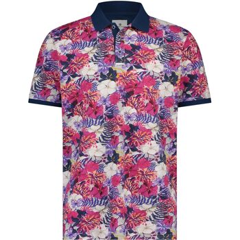 Textiel Heren T-shirts & Polo’s State Of Art Pique Poloshirt Bloemen Roze Multicolour