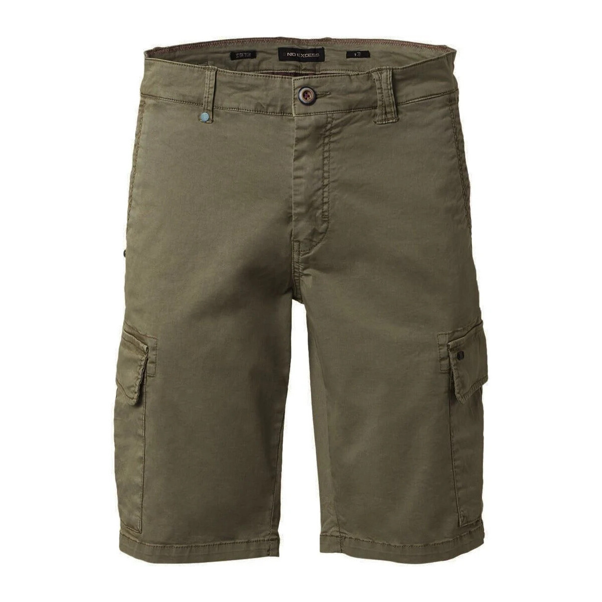 Textiel Heren Broeken / Pantalons No Excess Cargo Garment Short Donkergroen Groen