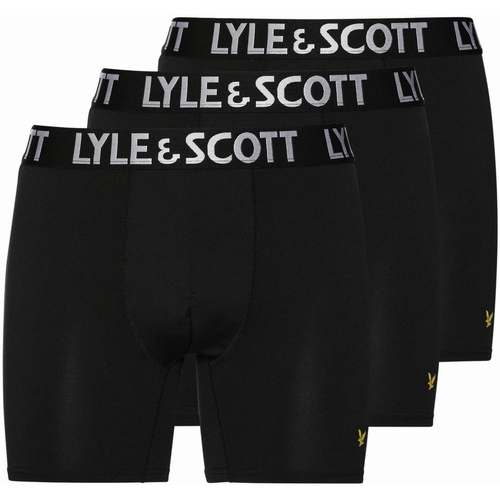 Ondergoed Heren Boxershorts Lyle & Scott Elton 3-Pack Boxers Zwart