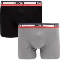 Ondergoed Heren BH's Levi's Brief Boxershorts 2-Pack Zwart Grijs Zwart