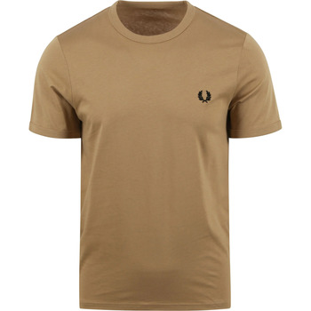 Textiel Heren T-shirts & Polo’s Fred Perry T-Shirt Ringer M3519 Beige Beige
