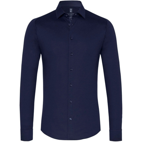 Textiel Heren Overhemden lange mouwen Desoto Overhemd Strijkvrij Kent Donkerblauw Blauw