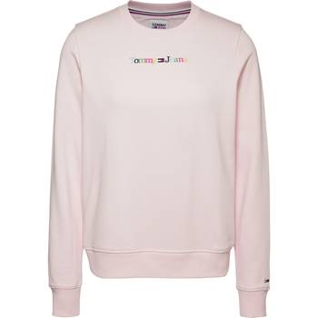 Textiel Dames Sweaters / Sweatshirts Tommy Jeans Reg Serif Color Sweater Roze