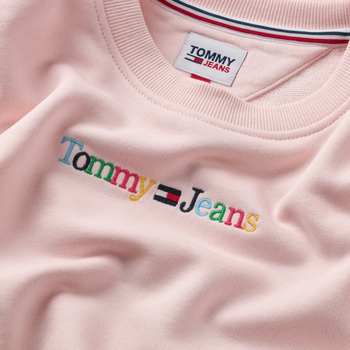 Tommy Jeans Reg Serif Color Sweater Roze