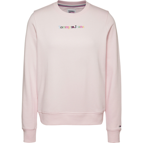 Textiel Dames Sweaters / Sweatshirts Tommy Jeans Reg Serif Color Sweater Roze