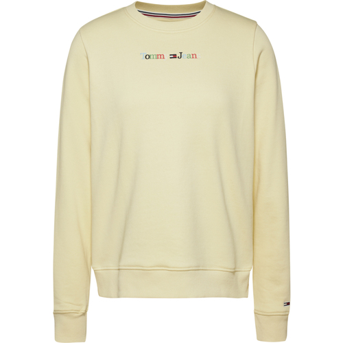 Textiel Dames Sweaters / Sweatshirts Tommy Jeans Reg Serif Color Sweater Geel