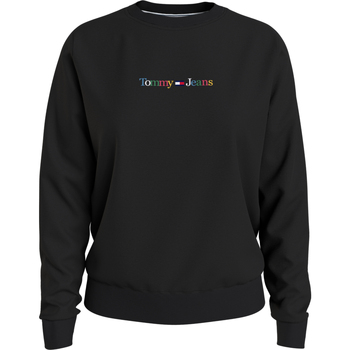 Textiel Dames Sweaters / Sweatshirts Tommy Jeans Reg Serif Color Sweater Zwart