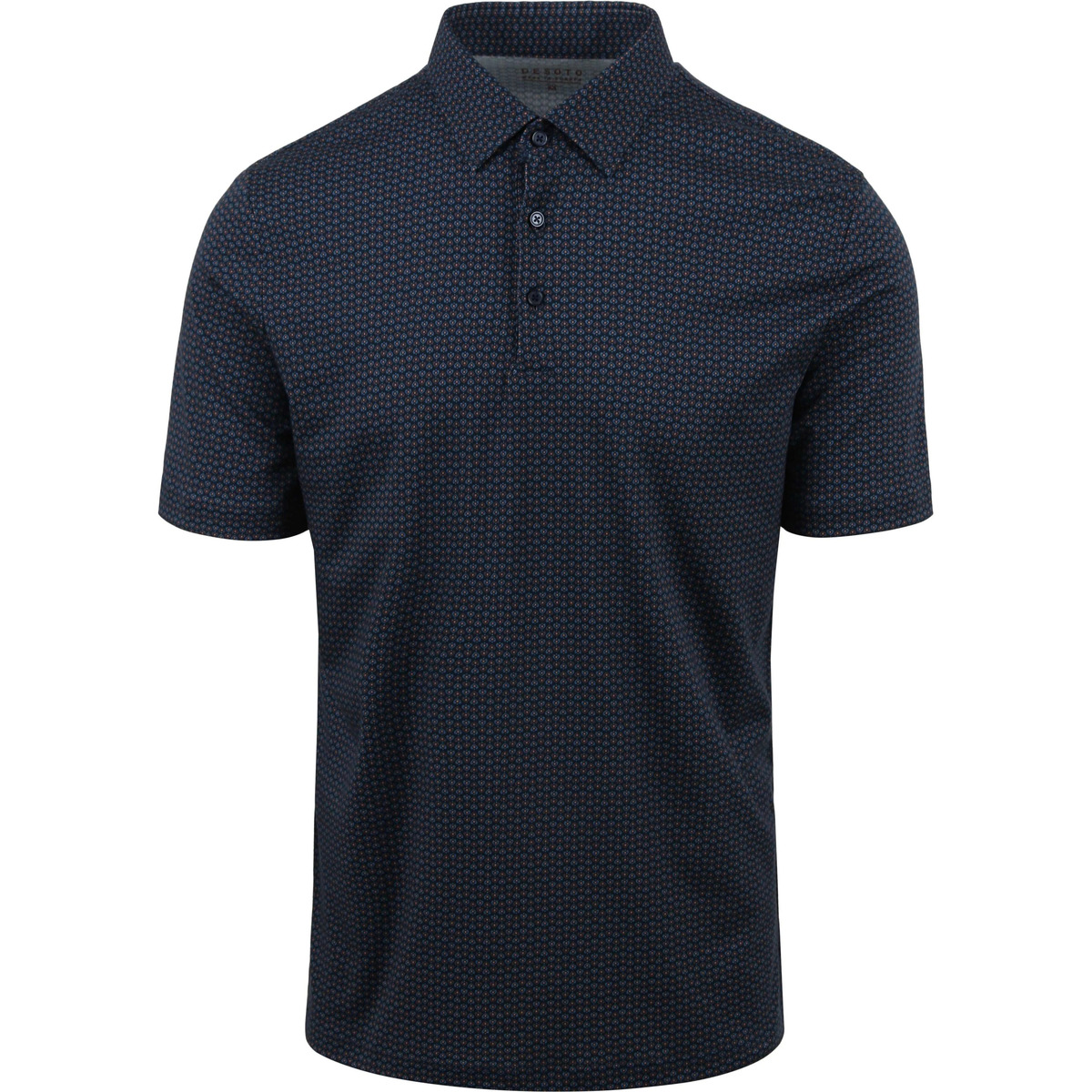 Textiel Heren T-shirts & Polo’s Desoto Poloshirt Navy Print Blauw