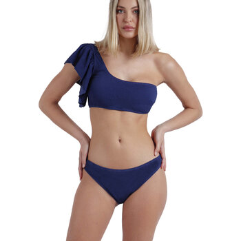 Textiel Dames Bikini Admas Tweedelige asymmetrische voorgevormde bikiniset met ruches Blauw