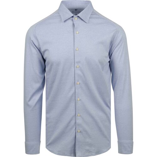 Textiel Heren Overhemden lange mouwen Desoto Overhemd Strijkvrij Kent Melange Lichtblauw Blauw