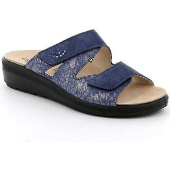 Schoenen Dames Leren slippers Grunland DSG-CE0901 Blauw