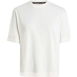 Textiel Dames T-shirts & Polo’s Calvin Klein Jeans Pw - Ss T-Shirt(Rel Wit