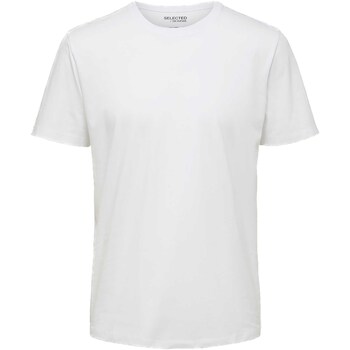 Textiel Heren T-shirts & Polo’s Selected T-Shirt  Slhaspen Noos Wit