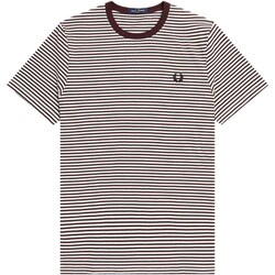 Textiel Heren T-shirts korte mouwen Fred Perry T-Shirt Fred Perry Fine Stripe Rood