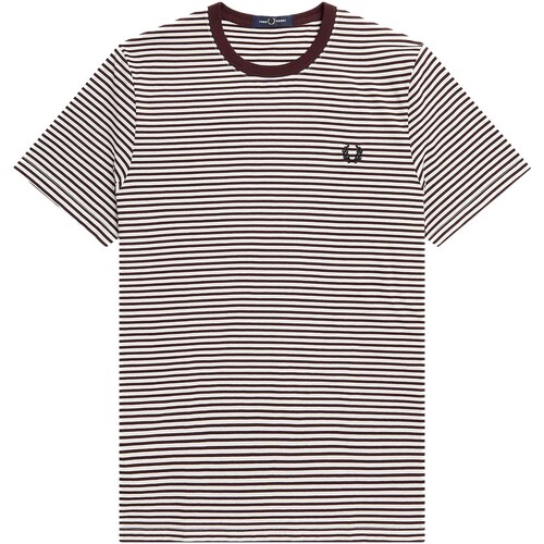Textiel Heren T-shirts & Polo’s Fred Perry T-Shirt Fred Perry Fine Stripe Rood