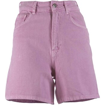 Textiel Dames Korte broeken / Bermuda's Hinnominate Short In Denim Con Etichetta Roze