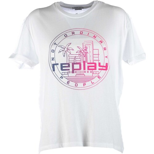 Textiel Dames T-shirts & Polo’s Replay T-Shirt Wit