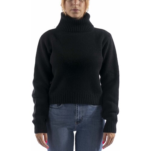 Textiel Dames Sweaters / Sweatshirts Kontatto Maglione  Dolcevita Cropped Nero Zwart