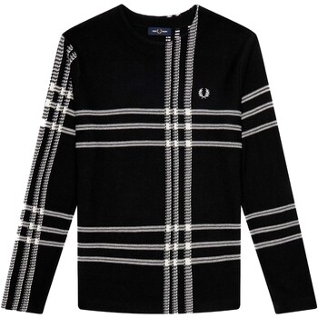 Textiel Heren Sweaters / Sweatshirts Fred Perry Maglione Fred Perry Tartan Nero Zwart