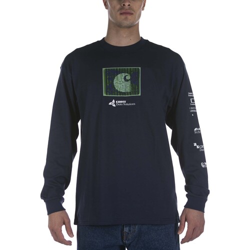 Textiel Heren T-shirts & Polo’s Carhartt L/S Data Solutions T-Shirt Blauw