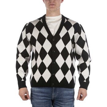 Textiel Heren Sweaters / Sweatshirts Guess Cardigan  Go Avery Diamond Bianco Nero Zwart