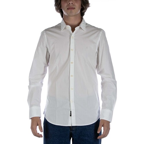 Textiel Heren Overhemden lange mouwen Replay Camicia  Bianco Wit