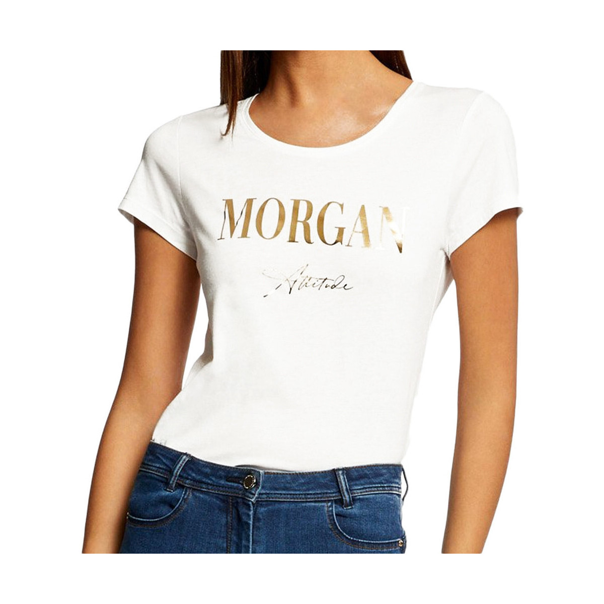 Textiel Dames T-shirts & Polo’s Morgan  Wit