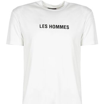 Textiel Heren T-shirts korte mouwen Les Hommes LF224302-0700-1009 | Grafic Print Wit