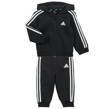 Textiel Jongens Trainingspakken Adidas Sportswear 3S FZ FL JOG Zwart / Wit