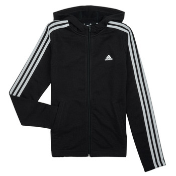 Textiel Meisjes Sweaters / Sweatshirts Adidas Sportswear 3S FZ HD Zwart / Wit