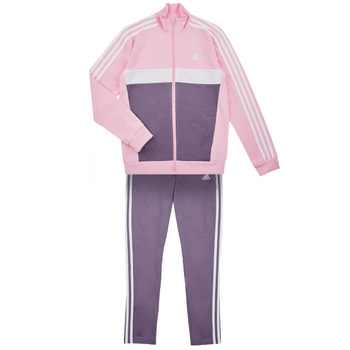 Textiel Meisjes Trainingspakken Adidas Sportswear 3S TIBERIO TS Roze / Wit / Violet