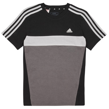 Textiel Jongens T-shirts korte mouwen Adidas Sportswear 3S TIB T Zwart / Grijs / Wit